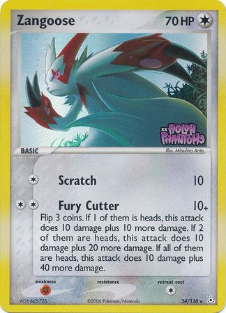 Zangoose (34/110) (Stamped) [EX: Holon Phantoms] | A1Comics