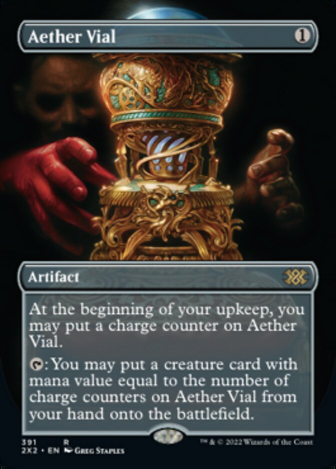 Aether Vial (Borderless Alternate Art) [Double Masters 2022] | A1Comics