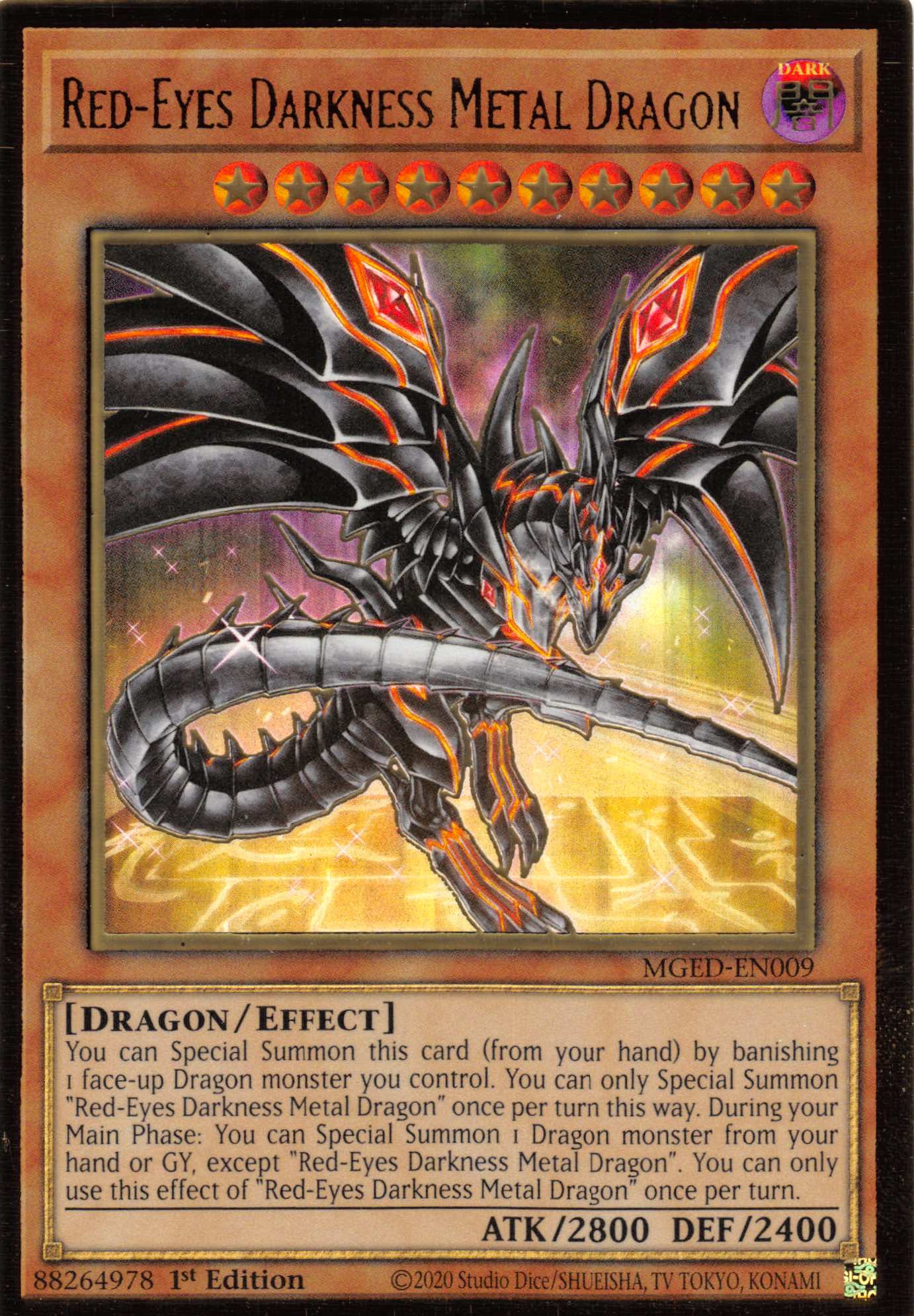 Red-Eyes Darkness Metal Dragon (Alternate Art) [MGED-EN009] Gold Rare | A1Comics