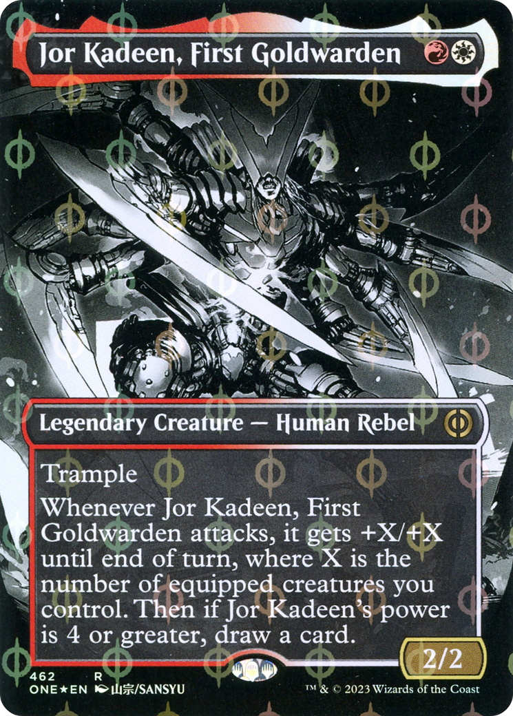 Jor Kadeen, First Goldwarden (Borderless Manga Step-and-Compleat Foil) [Phyrexia: All Will Be One] | A1Comics