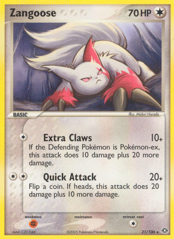 Zangoose (21/106) [EX: Emerald] | A1Comics