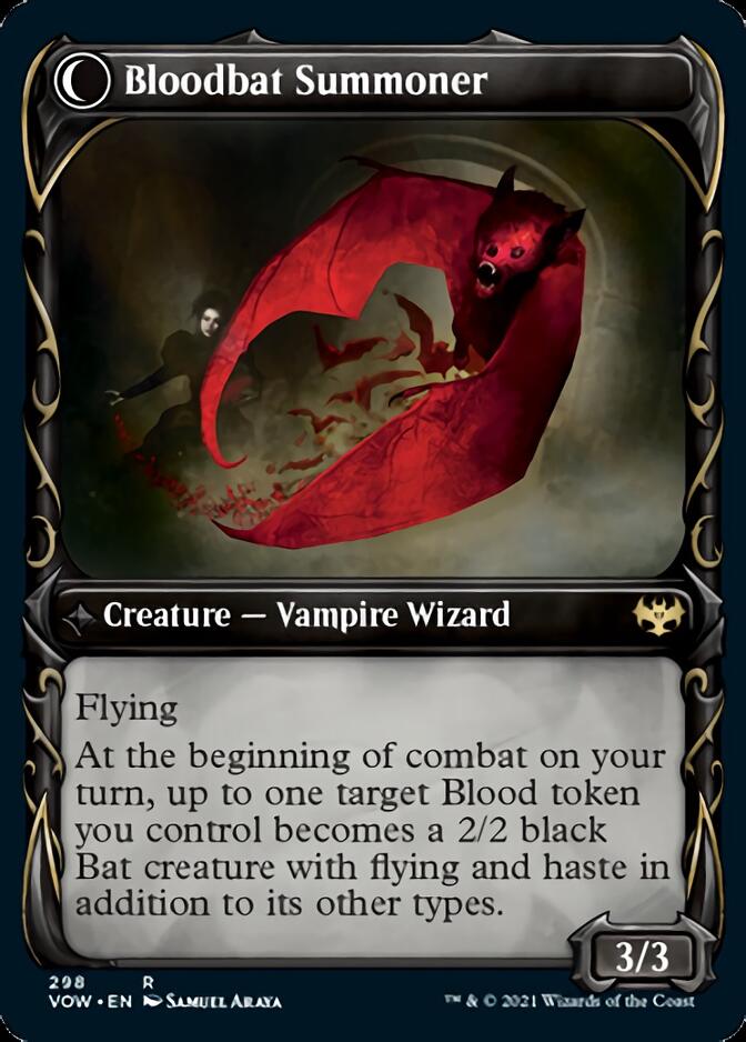 Voldaren Bloodcaster // Bloodbat Summoner (Showcase Fang Frame) [Innistrad: Crimson Vow] | A1Comics