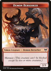 Elf Warrior // Demon Berserker Double-Sided Token [Kaldheim Tokens] | A1Comics