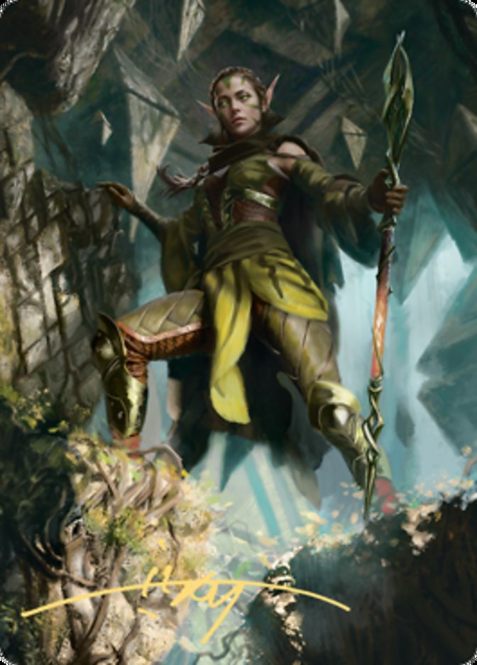 Nissa of Shadowed Boughs 1 Art Card (Gold-Stamped Signature) [Zendikar Rising Art Series] | A1Comics