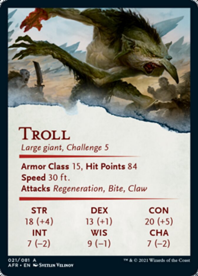 Troll Art Card (Gold-Stamped Signature) [Dungeons & Dragons: Adventures in the Forgotten Realms Art Series] | A1Comics