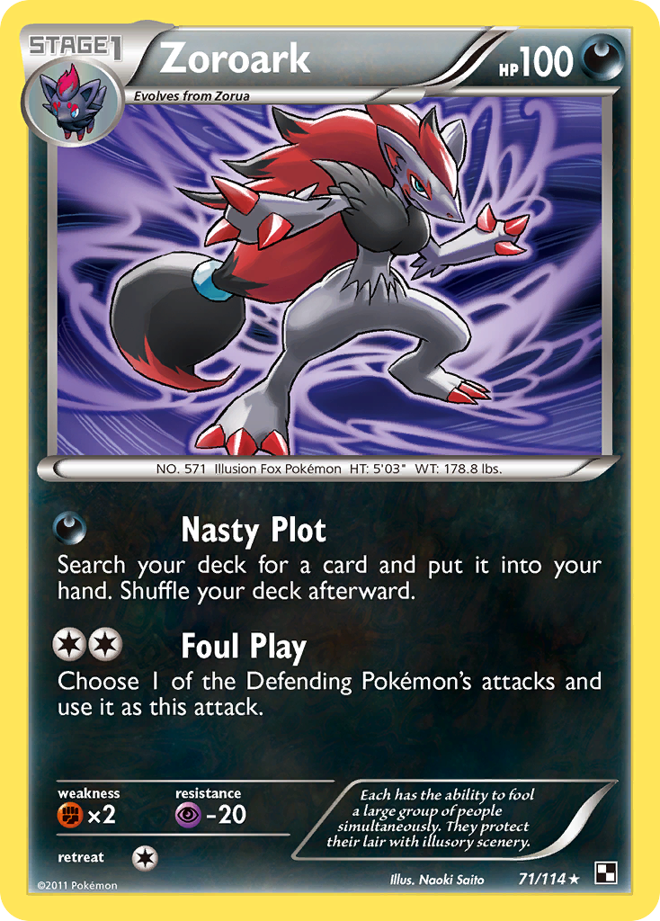 Zoroark (71/114) (Theme Deck Exclusive) [Black & White: Base Set] | A1Comics