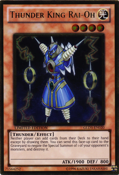 Thunder King Rai-Oh [GLD3-EN020] Gold Rare | A1Comics