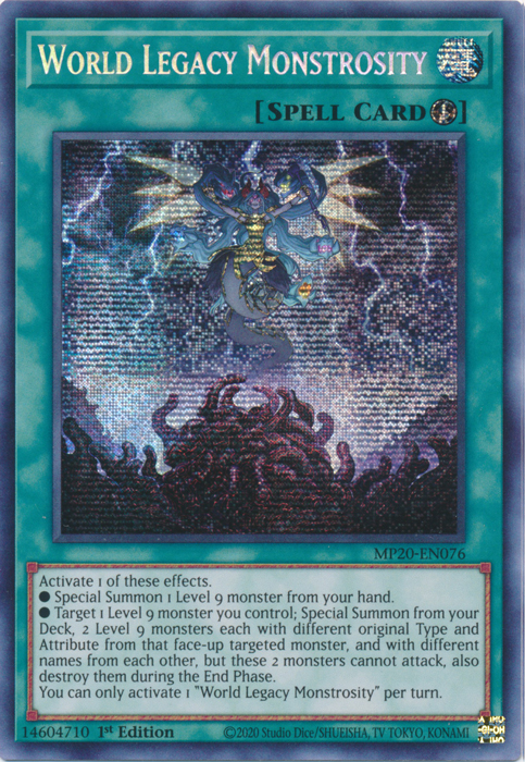 World Legacy Monstrosity [MP20-EN076] Prismatic Secret Rare | A1Comics