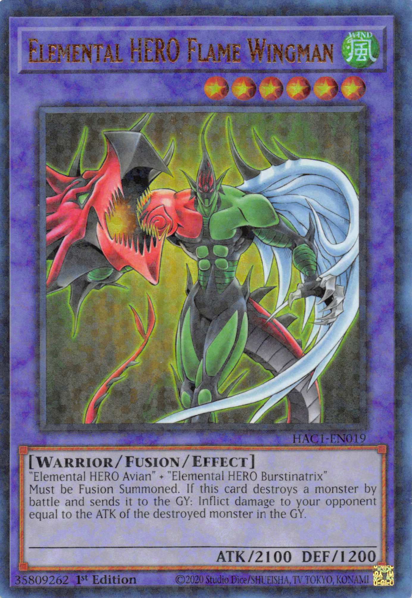 Elemental HERO Flame Wingman (Duel Terminal) [HAC1-EN019] Parallel Rare | A1Comics