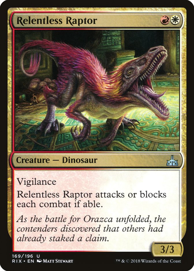 Relentless Raptor [Rivals of Ixalan] | A1Comics