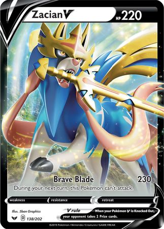 Zacian V (138/202) (Jumbo Card) [Sword & Shield: Base Set] | A1Comics