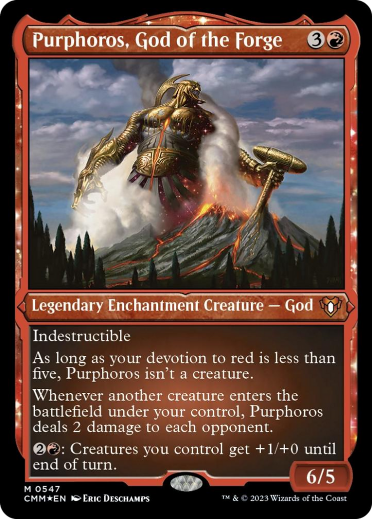 Purphoros, God of the Forge (Foil Etched) [Commander Masters] | A1Comics