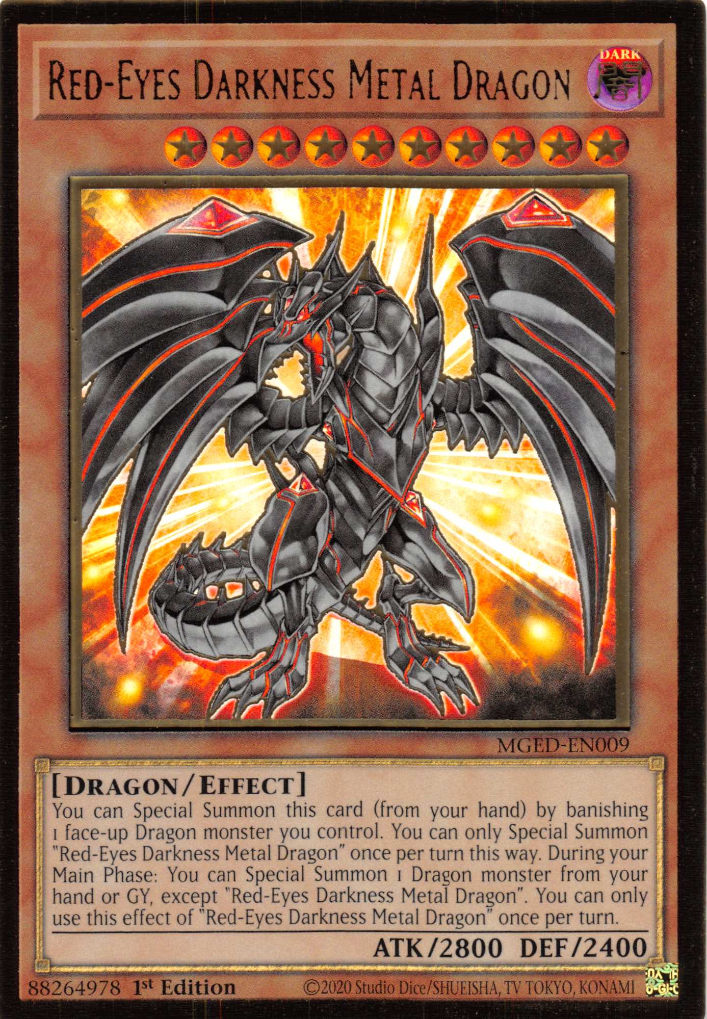 Red-Eyes Darkness Metal Dragon [MGED-EN009] Gold Rare | A1Comics