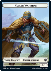 Saproling // Human Warrior Double-Sided Token [Starter Commander Decks] | A1Comics