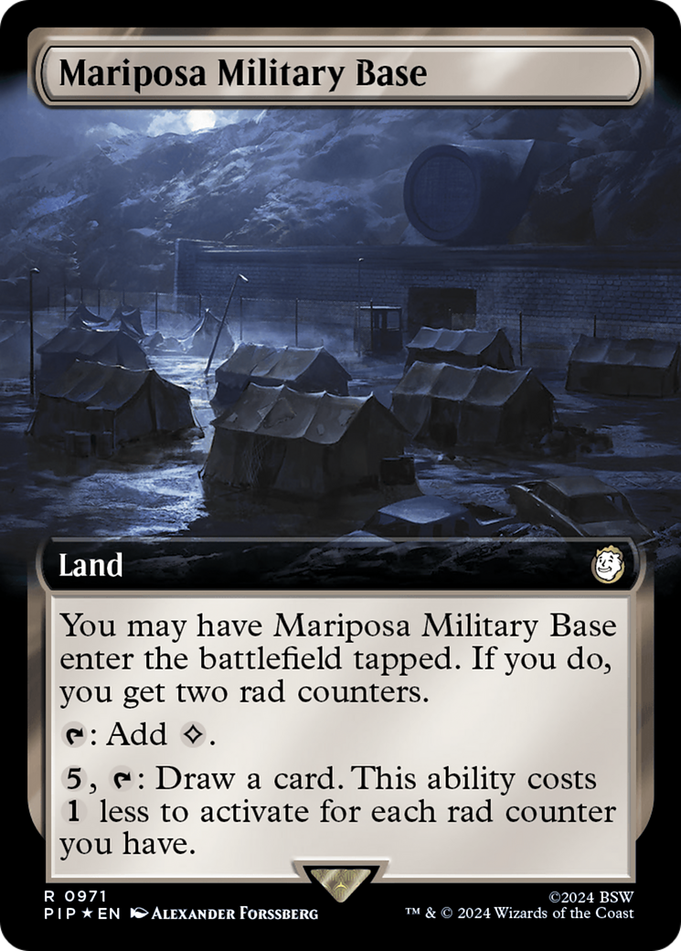 Mariposa Military Base (Extended Art) (Surge Foil) [Fallout] | A1Comics