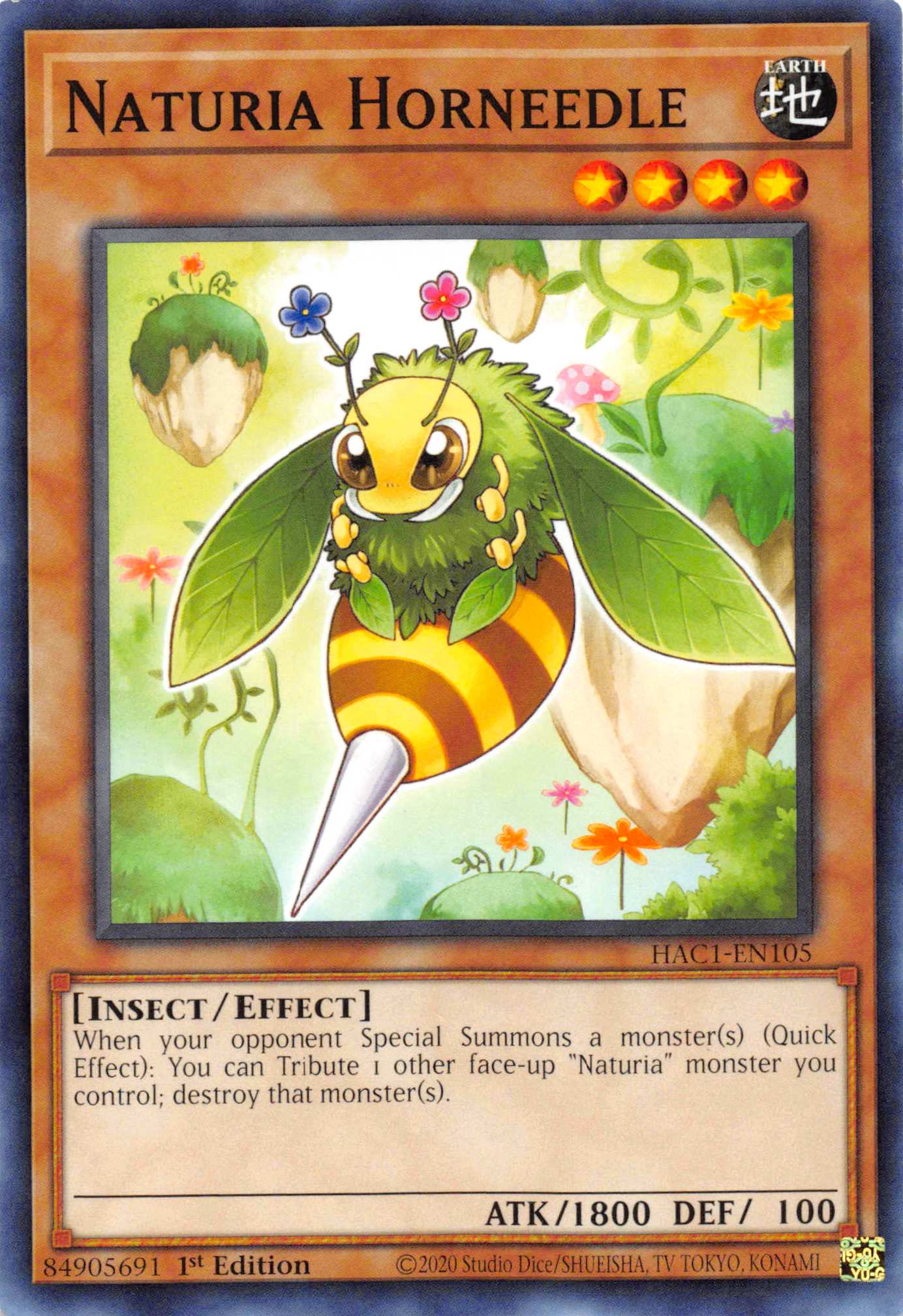 Naturia Horneedle (Duel Terminal) [HAC1-EN105] Parallel Rare | A1Comics