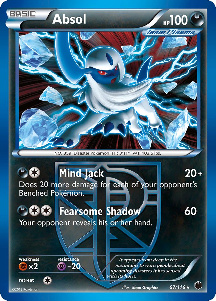 Absol (67/116) (Moltres Legendary Battle Deck) (Theme Deck Exclusive) [Black & White: Plasma Freeze] | A1Comics