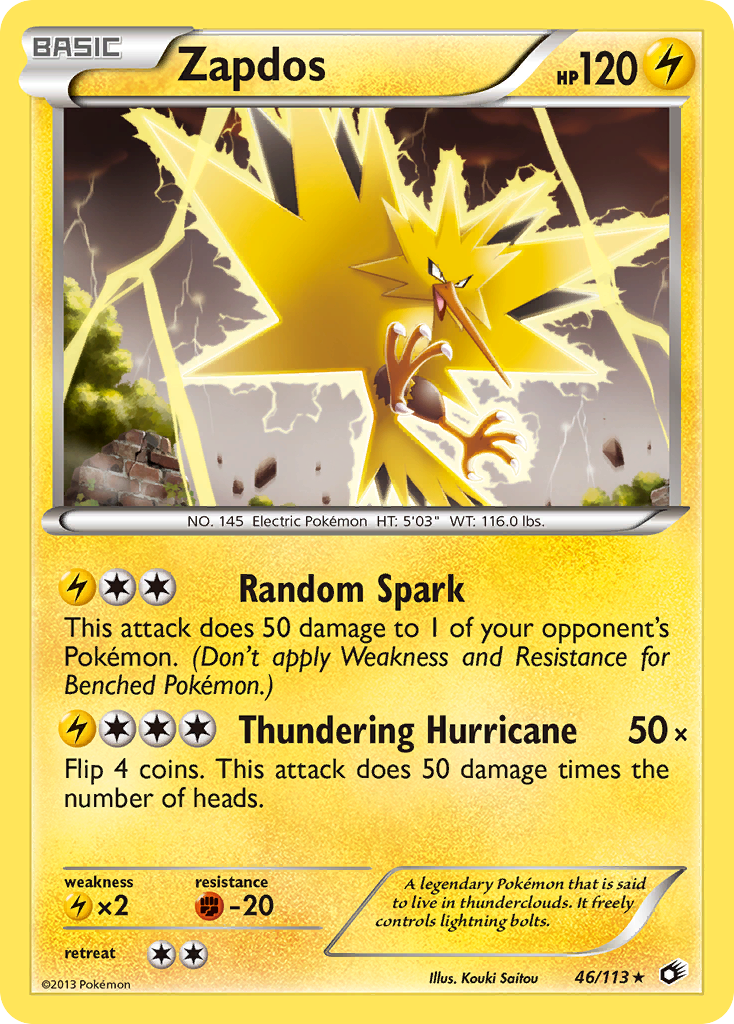 Zapdos (46/113) (Theme Deck Exclusive) [Black & White: Legendary Treasures] | A1Comics