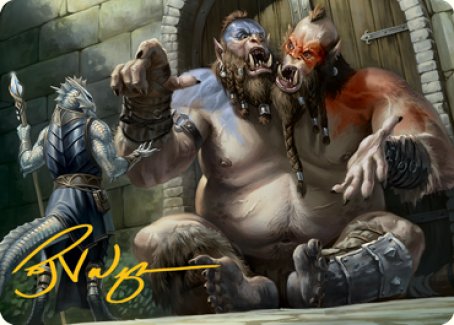 Ettin Art Card (Gold-Stamped Signature) [Dungeons & Dragons: Adventures in the Forgotten Realms Art Series] | A1Comics