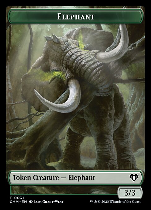 Elemental (0026) // Elephant Double-Sided Token [Commander Masters Tokens] | A1Comics