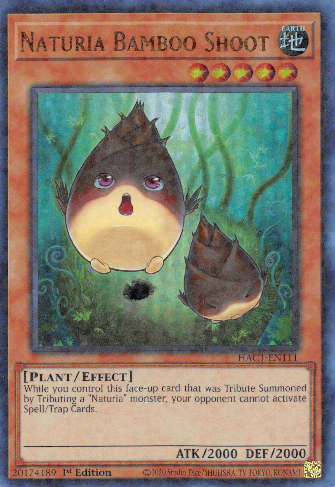 Naturia Bamboo Shoot (Duel Terminal) [HAC1-EN111] Parallel Rare | A1Comics