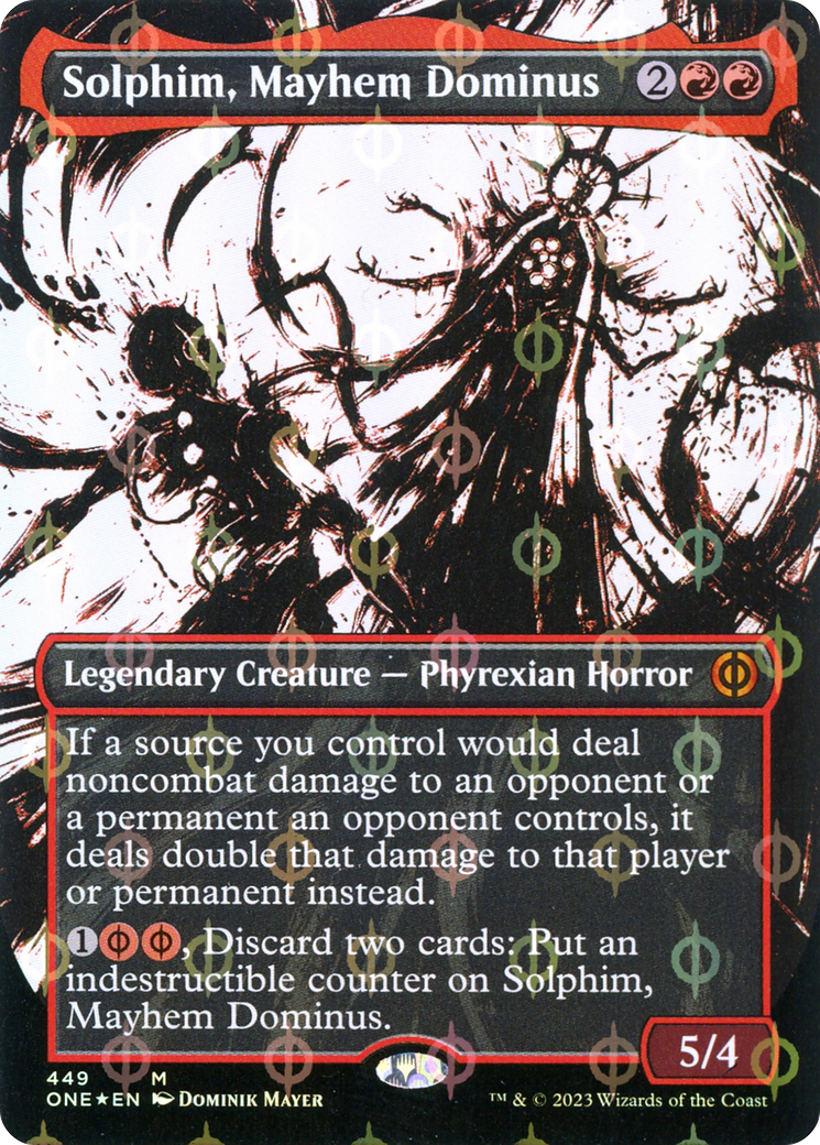 Solphim, Mayhem Dominus (Borderless Ichor Step-and-Compleat Foil) [Phyrexia: All Will Be One] | A1Comics