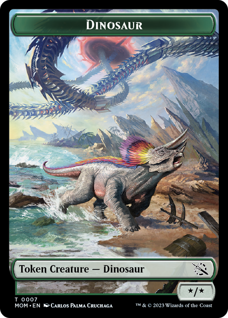 Warrior // Dinosaur Double-Sided Token [March of the Machine Tokens] | A1Comics