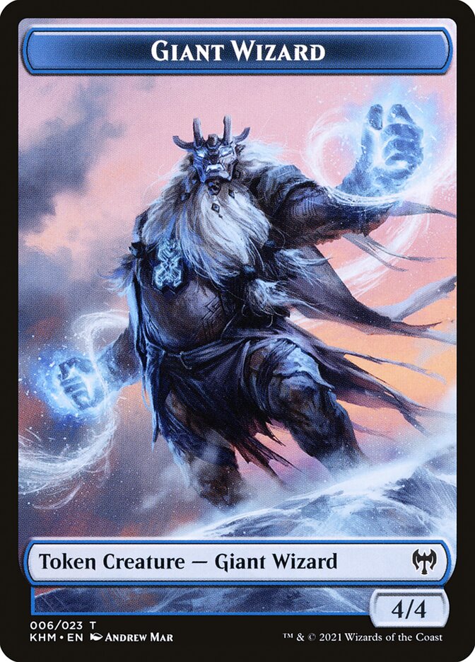 Human Warrior // Giant Wizard Double-Sided Token [Kaldheim Tokens] | A1Comics