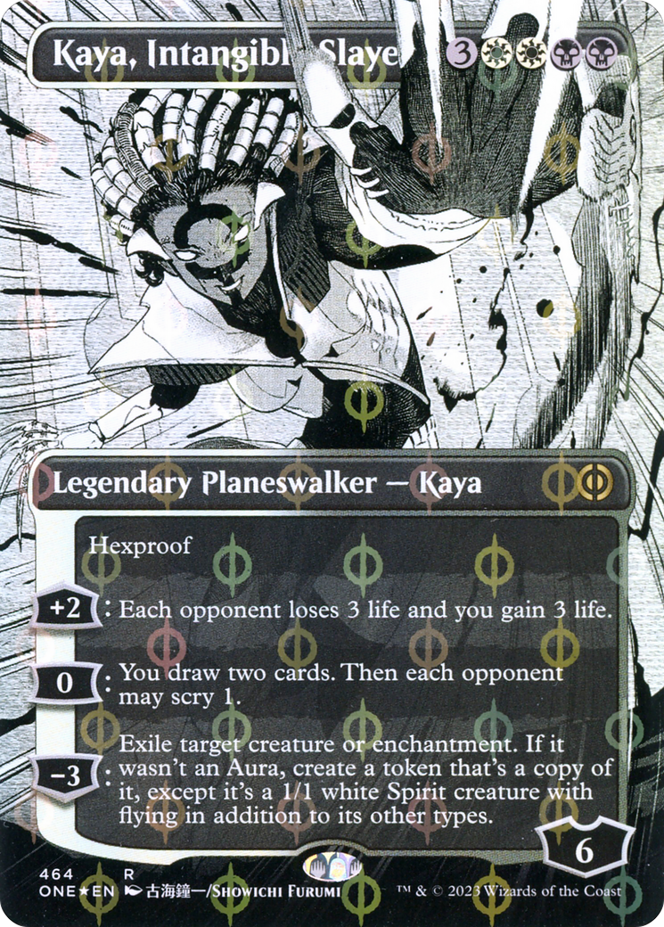 Kaya, Intangible Slayer (Borderless Manga Step-and-Compleat Foil) [Phyrexia: All Will Be One] | A1Comics