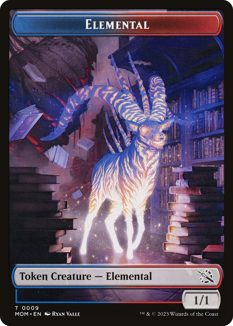 Elemental (09) // Dinosaur Double-Sided Token [March of the Machine Tokens] | A1Comics