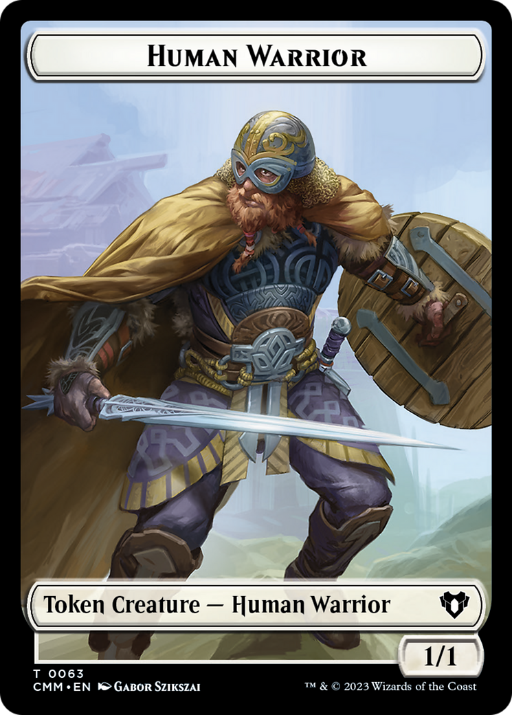 Human Warrior // Zombie Army Double-Sided Token [Commander Masters Tokens] | A1Comics