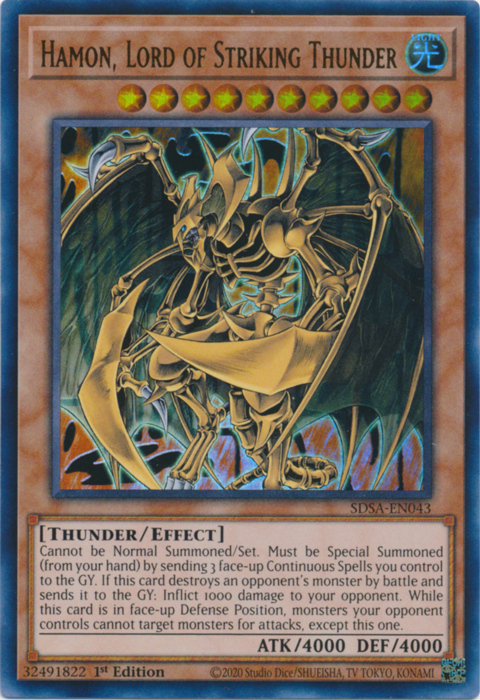 Hamon, Lord of Striking Thunder [SDSA-EN043] Ultra Rare | A1Comics