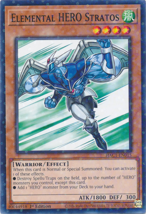 Elemental HERO Stratos (Duel Terminal) [HAC1-EN015] Common | A1Comics