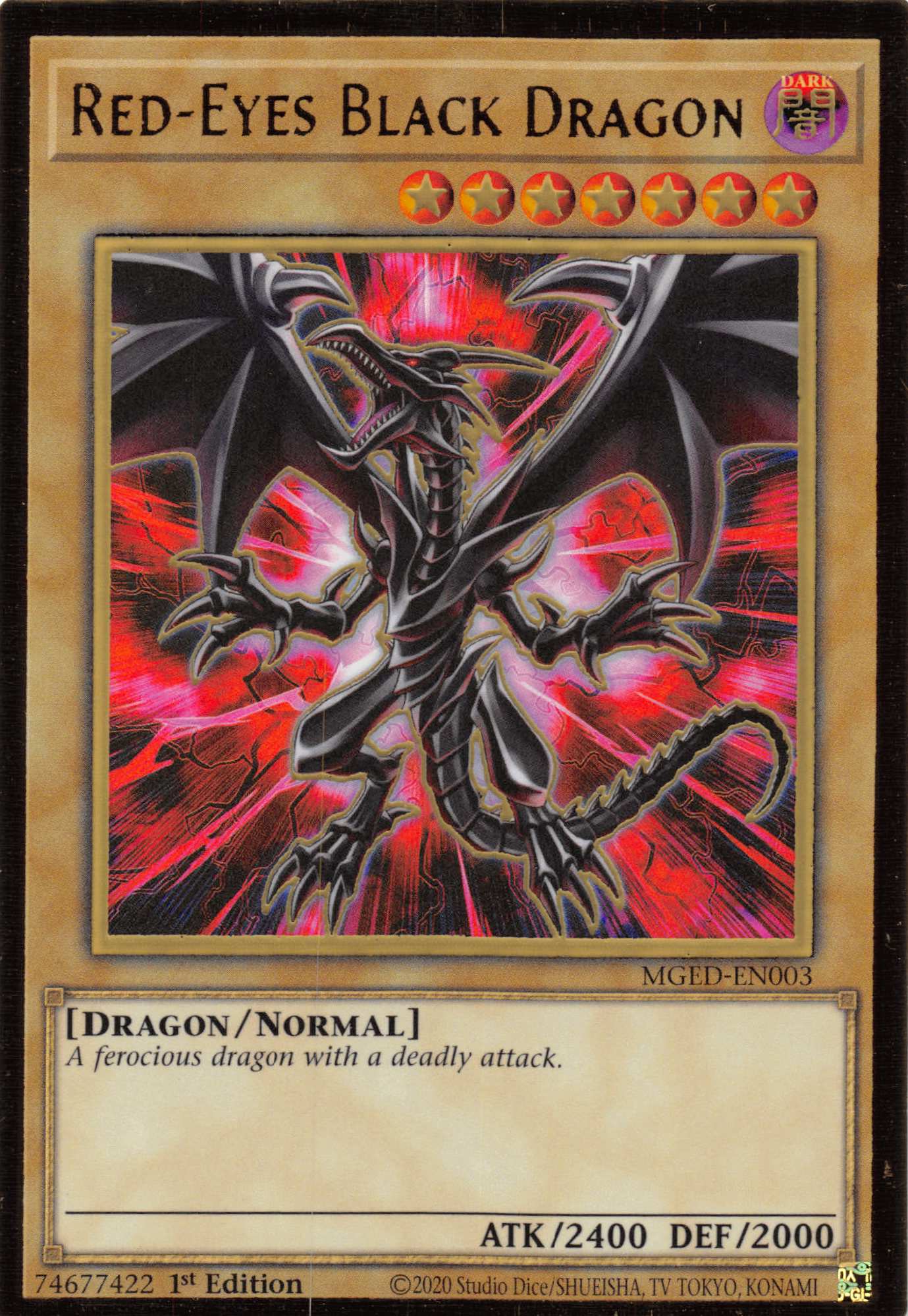 Red-Eyes Black Dragon (Alternate Art) [MGED-EN003] Gold Rare | A1Comics