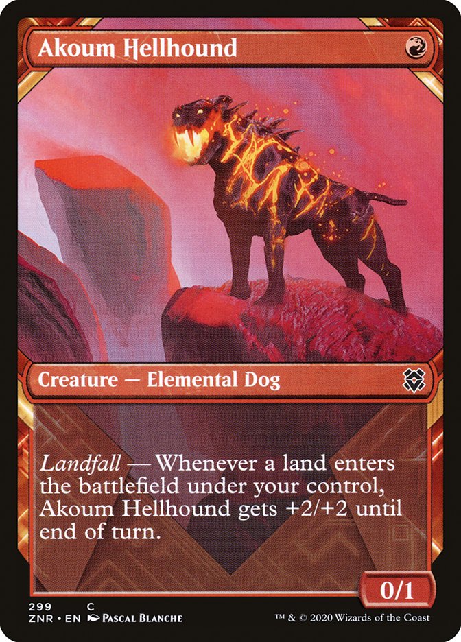 Akoum Hellhound (Showcase) [Zendikar Rising] | A1Comics