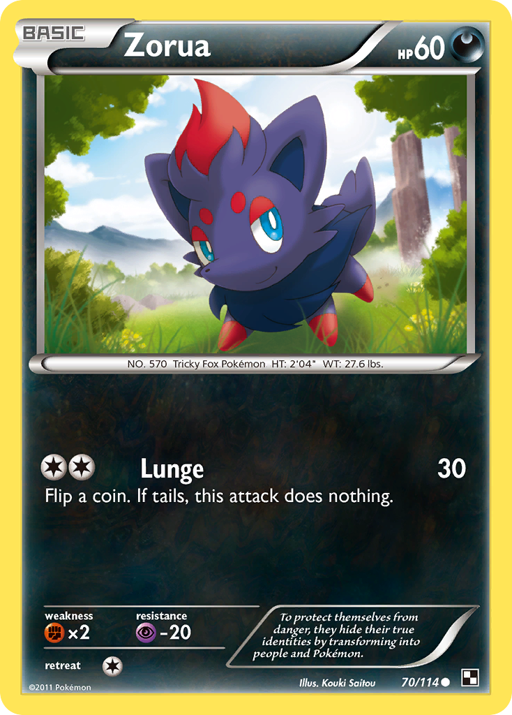 Zorua (70/114) [Black & White: Base Set] | A1Comics