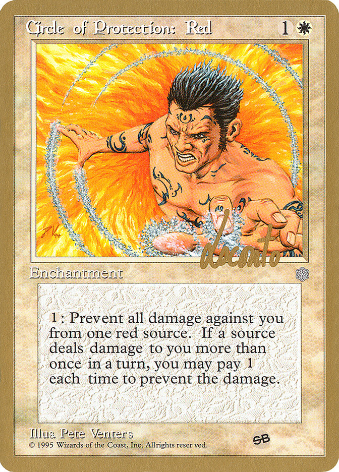 Circle of Protection: Red (Michael Loconto) (SB) (ICE) [Pro Tour Collector Set] | A1Comics