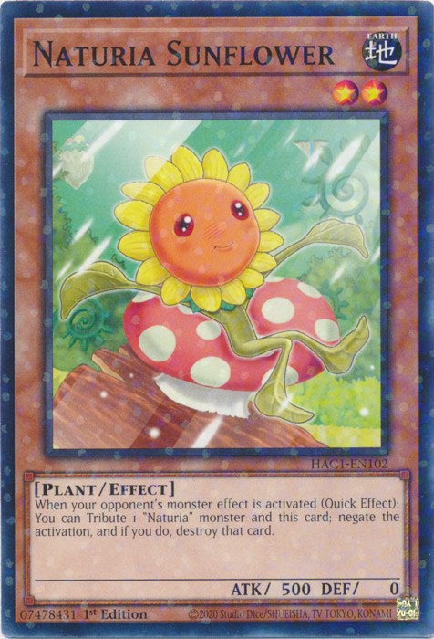 Naturia Sunflower (Duel Terminal) [HAC1-EN102] Parallel Rare | A1Comics