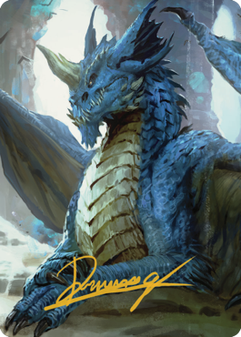 Young Blue Dragon Art Card (Gold-Stamped Signature) [Commander Legends: Battle for Baldur's Gate Art Series] | A1Comics