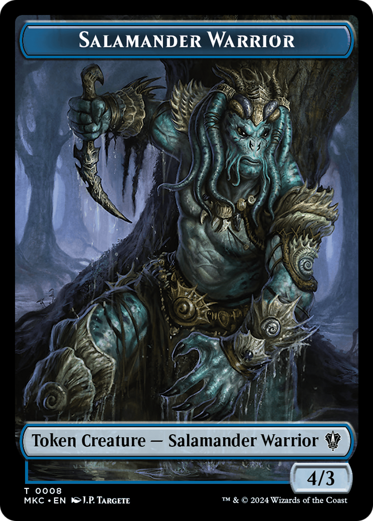 Salamander Warrior // Zombie Double-Sided Token [Murders at Karlov Manor Commander Tokens] | A1Comics