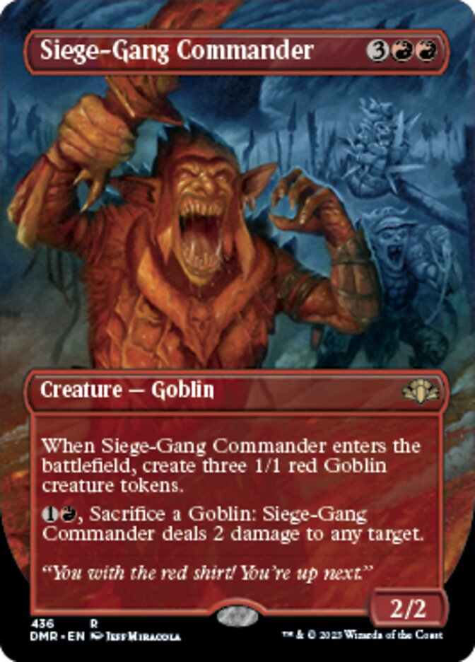 Siege-Gang Commander (Borderless Alternate Art) [Dominaria Remastered] | A1Comics