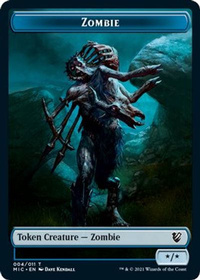 Zombie (005) // Zombie (004) Double-Sided Token [Innistrad: Midnight Hunt Commander Tokens] | A1Comics