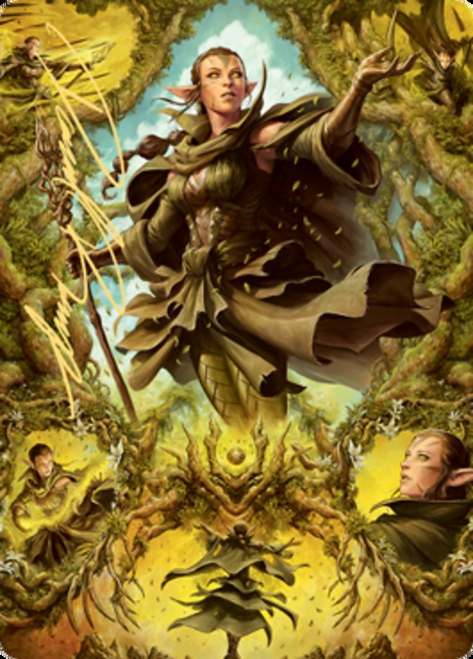 Nissa of Shadowed Boughs 2 Art Card (Gold-Stamped Signature) [Zendikar Rising Art Series] | A1Comics