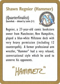 1996 Shawn "Hammer" Regnier Biography Card [World Championship Decks] | A1Comics