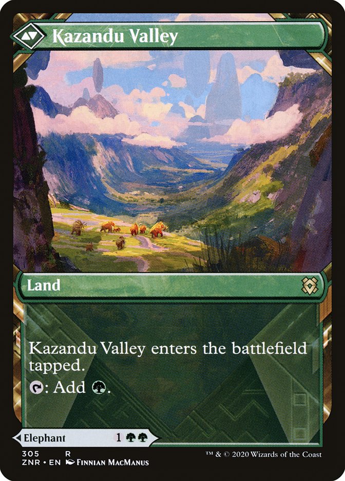 Kazandu Mammoth // Kazandu Valley (Showcase) [Zendikar Rising] | A1Comics