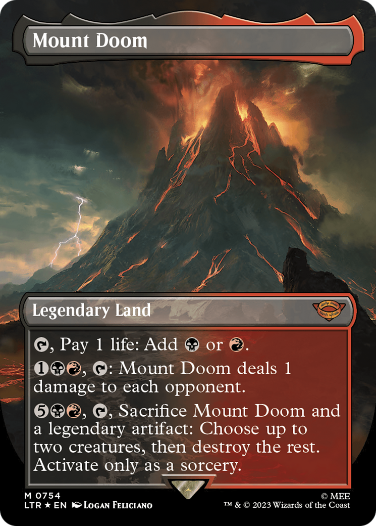 Mount Doom (Borderless) (Surge Foil) [The Lord of the Rings: Tales of Middle-Earth] | A1Comics