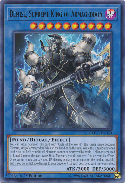 Demise, Supreme King of Armageddon [CYHO-EN030] Rare | A1Comics