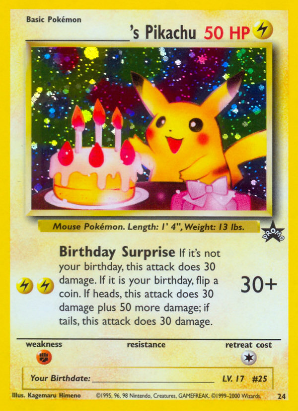 _____'s Pikachu (24) (Birthday Pikachu) [Wizards of the Coast: Black Star Promos] | A1Comics