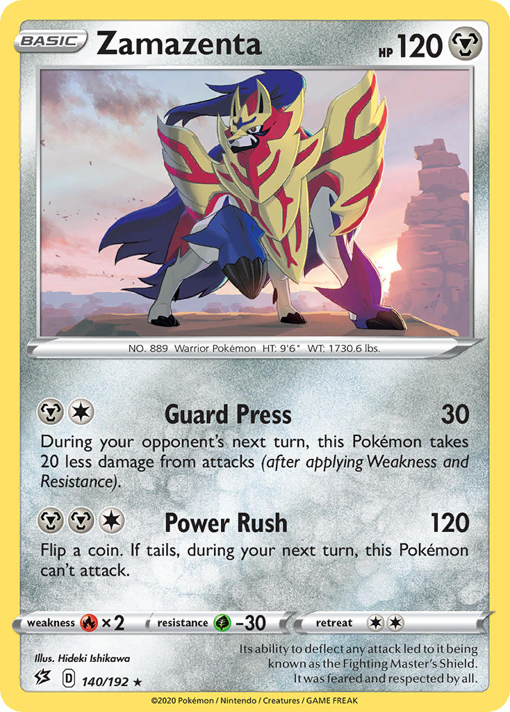 Zamazenta (140/192) (Cracked Ice Holo) (Theme Deck Exclusive) [Sword & Shield: Rebel Clash] | A1Comics