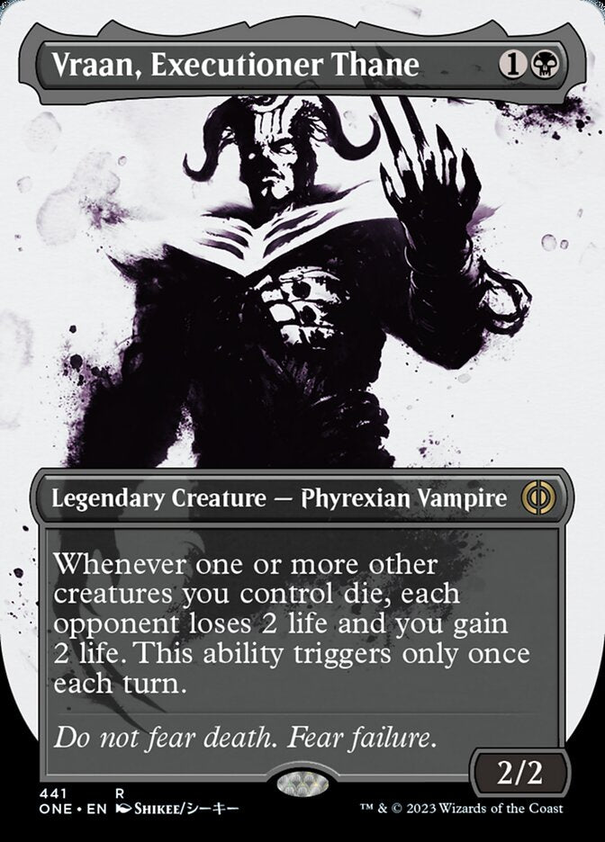 Vraan, Executioner Thane (Borderless Ichor Step-and-Compleat Foil) [Phyrexia: All Will Be One] | A1Comics